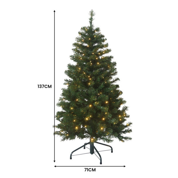 137cm Pine Slimline Christmas Tree with Lights Image 4