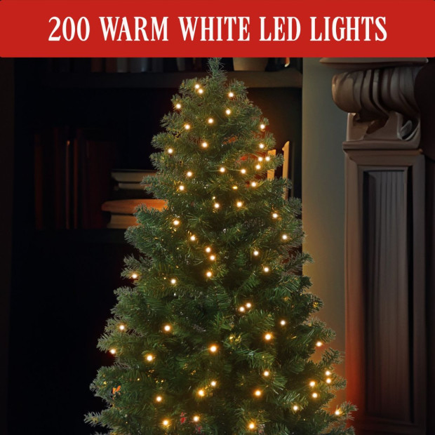137cm Pine Slimline Christmas Tree with Lights Image 5