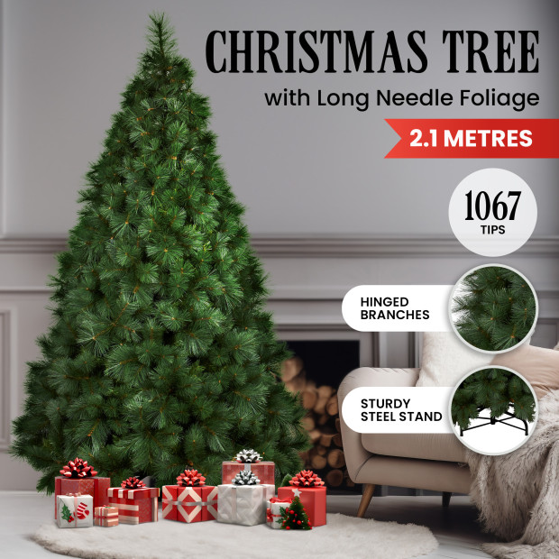 2.1m Needle Green Pine Christmas Tree
