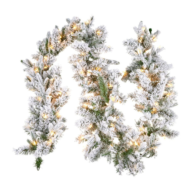 Snowy Atica Pre-Lit Christmas Garland - 274cm Image 2