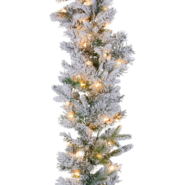 Snowy Atica Pre-Lit Christmas Garland - 274cm Image 5
