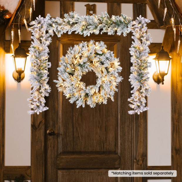 Snowy Atica Pre-Lit Christmas Garland - 274cm Image 7