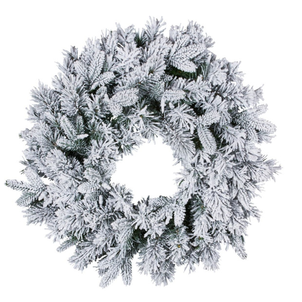 Snowy Atica Pre-Lit Christmas Wreath - 61cm Image 3
