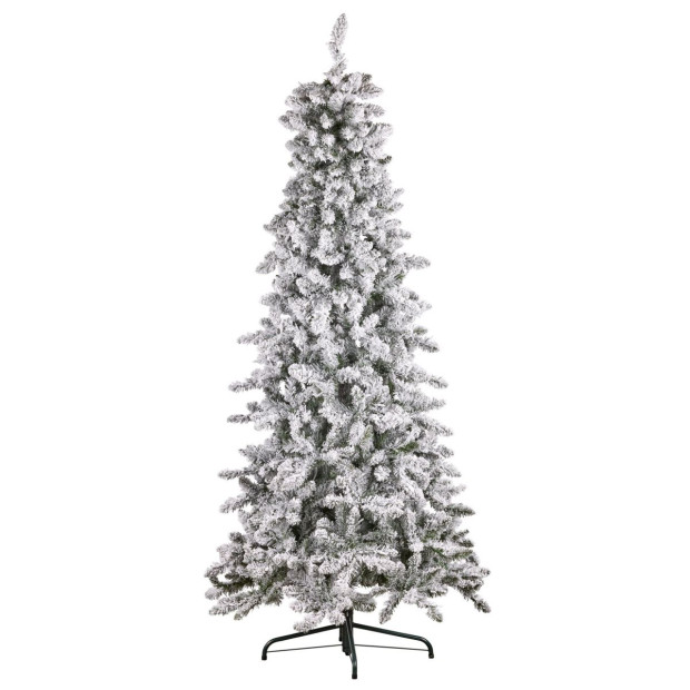 7.5ft Christmas Tree with Lights- Snowy Norwegian Slimline Image 3