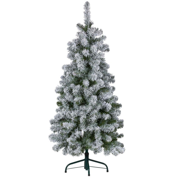 4.5ft - (137cm) Snowy Slimline Christmas Tree with Lights Image 3