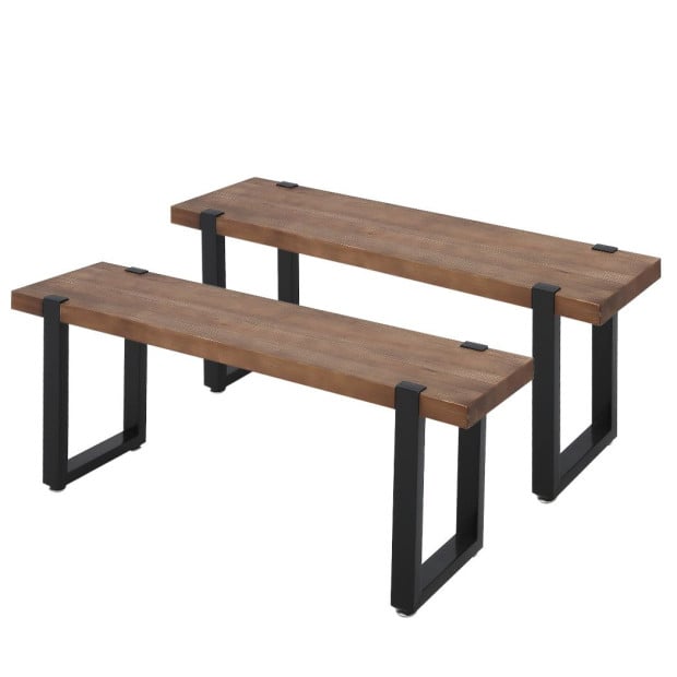 2x Dining Chairs Bench Chair Seat Wooden Kitchen Garden Patio Chair