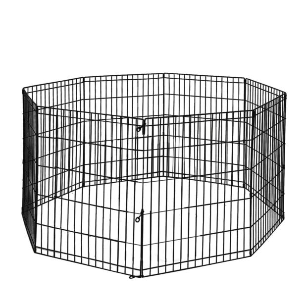 Pet Dog Playpen Puppy 8 Panel Fence Black Extension No Door 24