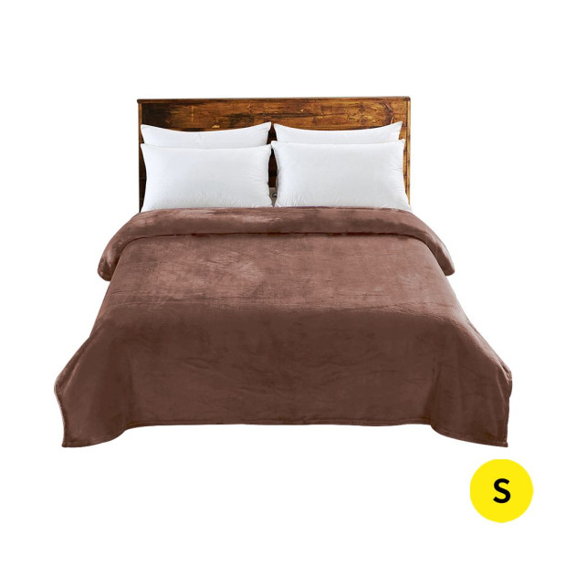 320GSM 220x160cm Ultra Soft Mink Blanket Warm Throw in Mink Colour