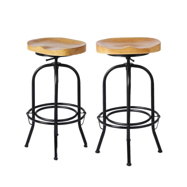Industrial Bar Stools Kitchen Stool Wooden Swivel Vintage Chair