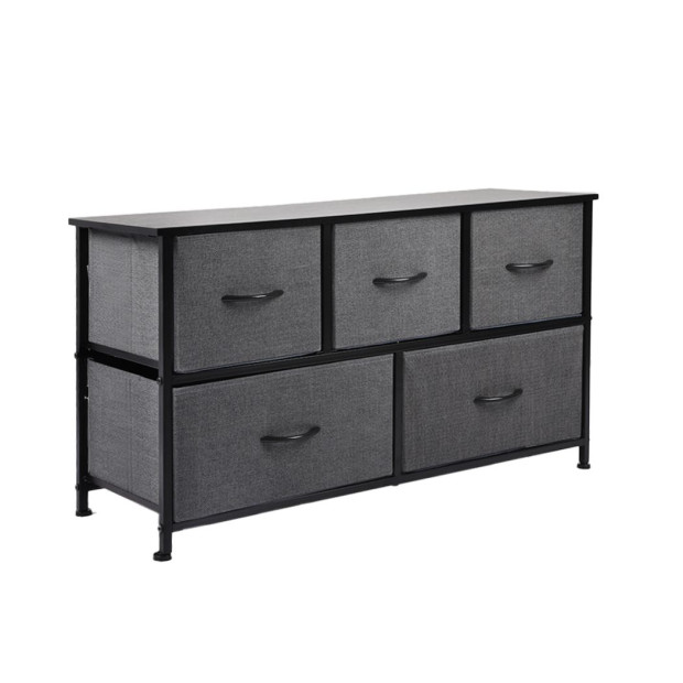 Storage Cabinet Tower Chest of Drawers Dresser Tallboy 5 Dark Grey