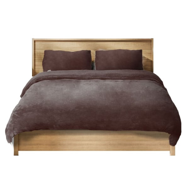 Bedding Two-Sided Quilt Cover with Pillowcase Queen Size Taupe