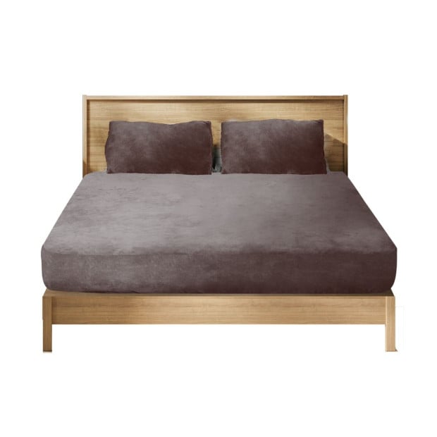 Bedding Set Ultrasoft Fitted Bed Sheet with Pillowcases Mink King