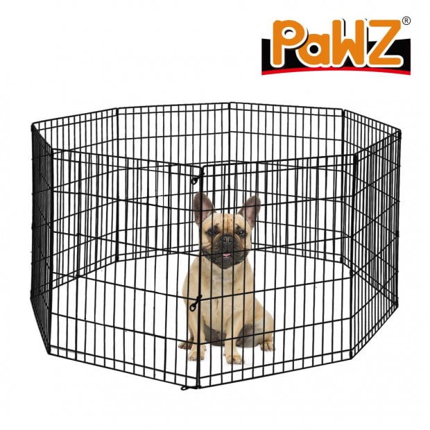 Pet Dog Playpen Exercise 8 Panel Fence Black Extension No Door 36in