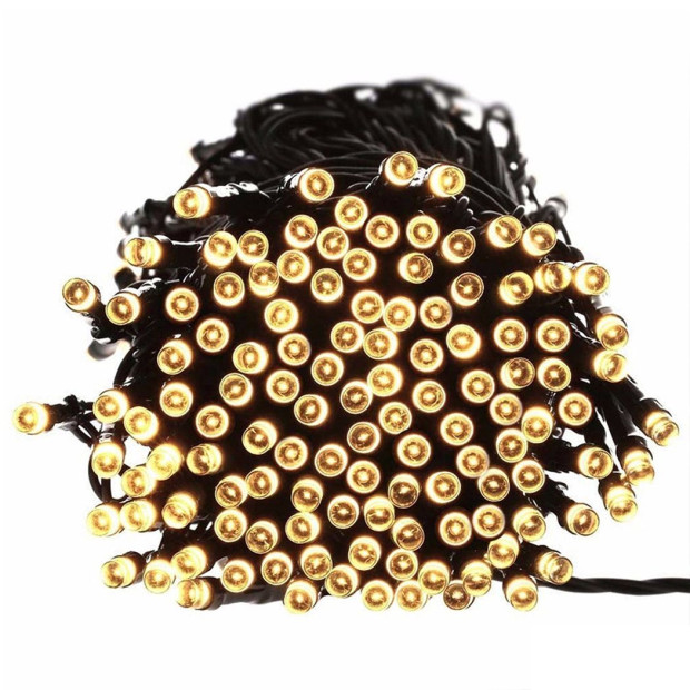 25M 200LED String Solar Powered Fairy Lights Christmas Decor Warm