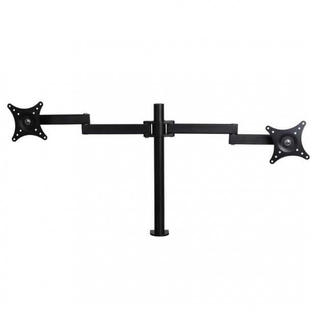 Dual HD LED Desk Mount Monitor Stand 2 Arm Bracket Screen TV Holder