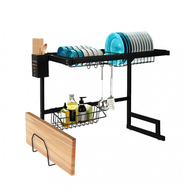 Dish Drying Rack Sink Stainless Steel Drainer Organizer 2 Tier 65CM