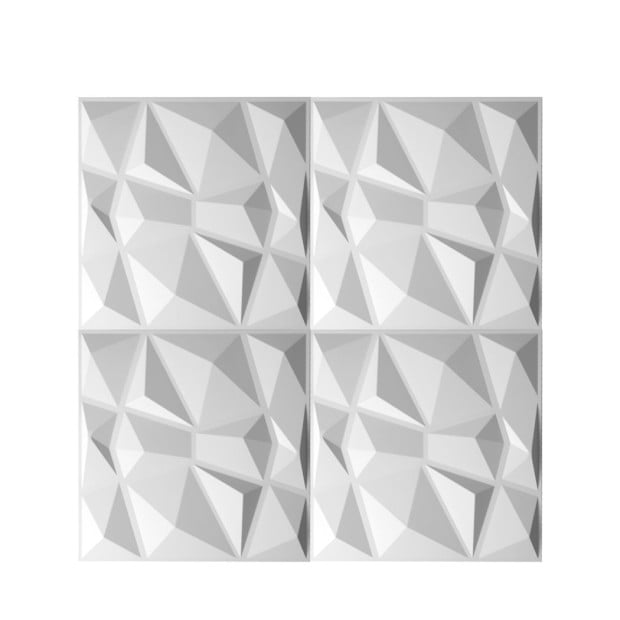 12Pcs 3D PVC Wall Panels Paintable Home Background Decor 50x50cm Triangle