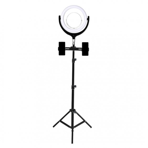LED Ring Light with Tripod Stand Phone Holder Dimmable Studio