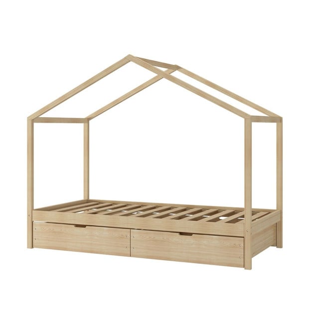 Bed Frame Wooden Single Timber Mattress Base Storage Drawers