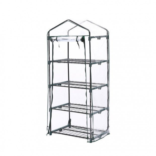 4 Tier Mini Greenhouse Garden Shed PVC Cover Film Frame Green House