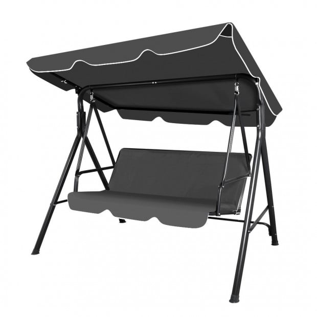 Swing Chair Hammock Outdoor Furniture Garden Canopy 3 Seater Grey