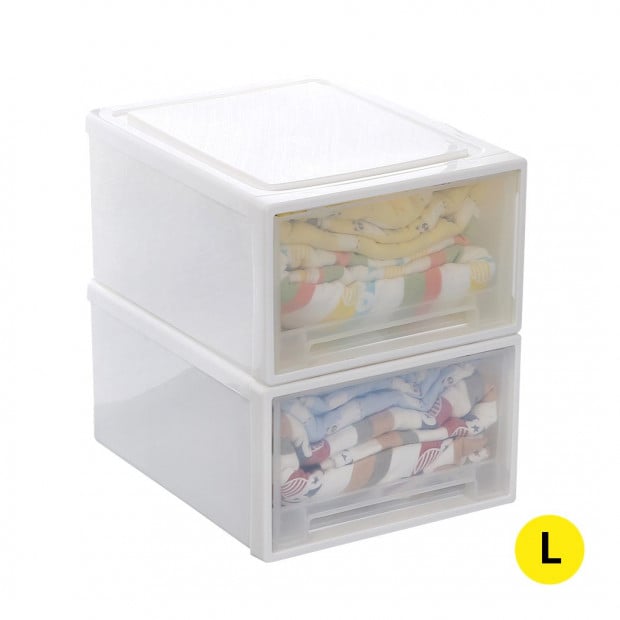 Storage Drawers Set Cabinet Tools Organiser Box Chest Drawer Plastic Stackable L