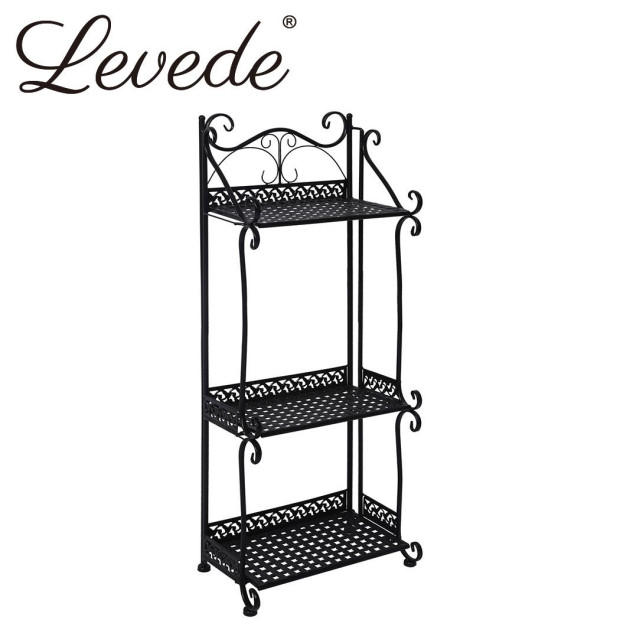 Plant Stand 3 Tiers Outdoor Indoor Metal Flower Pots Rack Garden Shelf 33cm x 20cm x 70cm