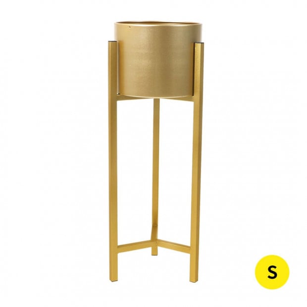 Plant Stand Garden Planter Metal Flower Pot Rack Corner Shelving Gold