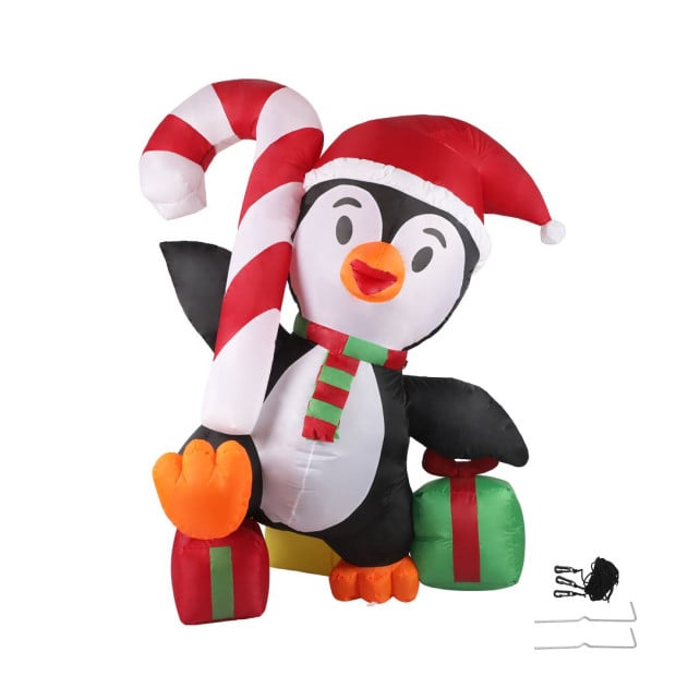 Inflatable Christmas Decor Happy Penguin 1.8M LED Lights Xmas Party