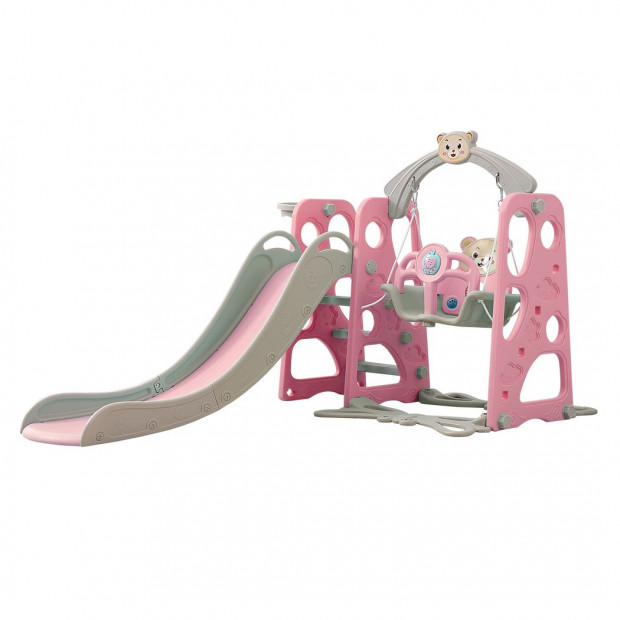BoPeep Kids Slide Swing Basketball Ring Activity Center Play Set Pink