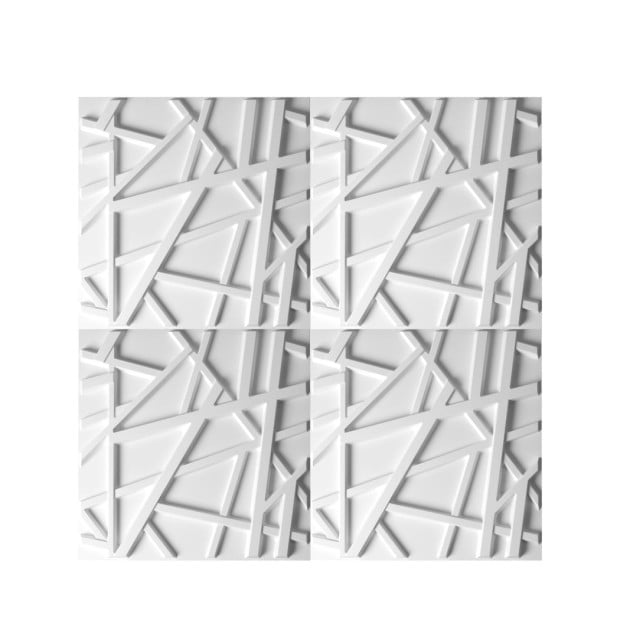 12Pcs 3D PVC Wall Panels Paintable Home Background Decor 50x50cm