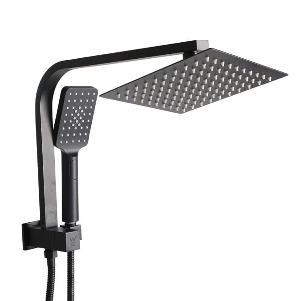 Rain Shower Head Set Black Brass Taps Mixer Handheld High Pressure