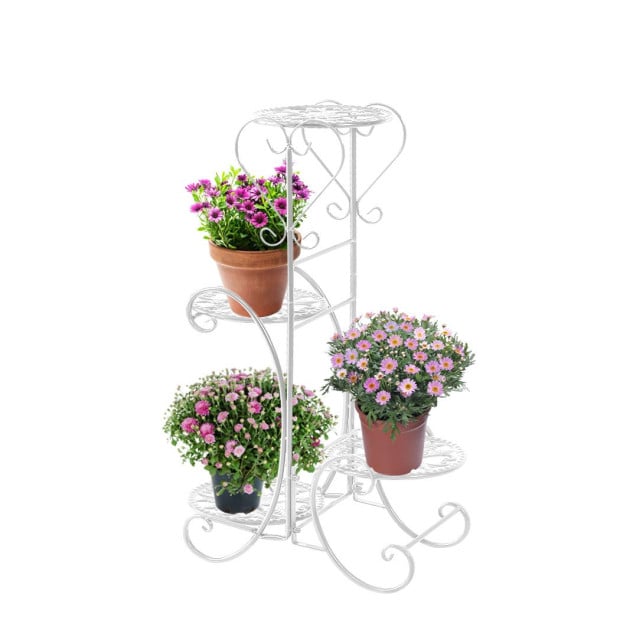 Plant Stand Indoor Outdoor Metal Flower Pots Rack Corner Shelf Planter