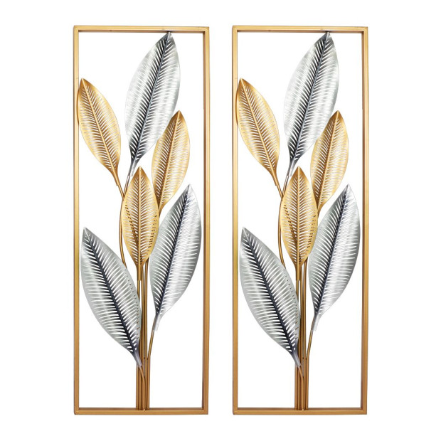 Large Metal Wall Art Hanging Leaf Tree Of Life Home Decor Garden Pair