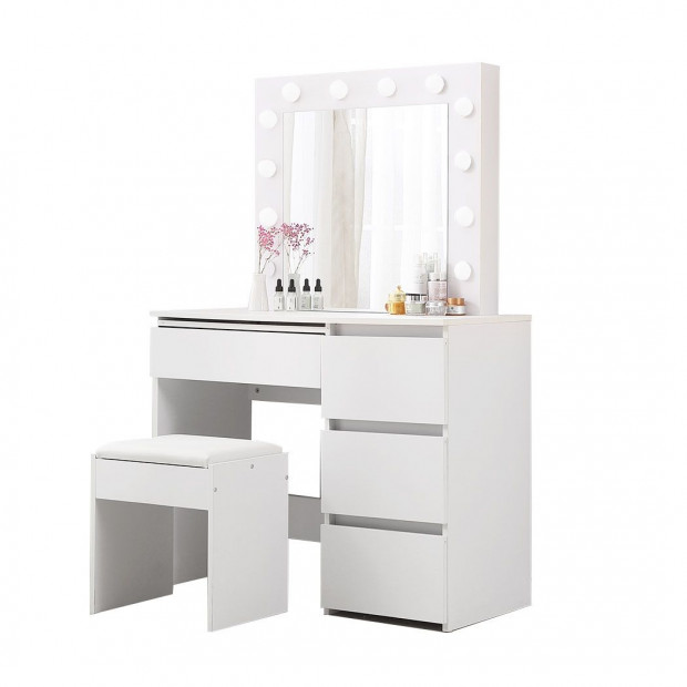 Dressing Table tool Set LED Makeup Mirror Jewellery Organizer 94x43x140 cm