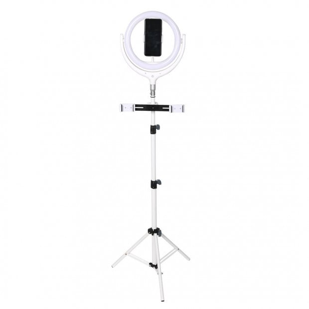 12 LED Ring Light with Tripod Stand Phone Holder Dimmable Selfie Lamp