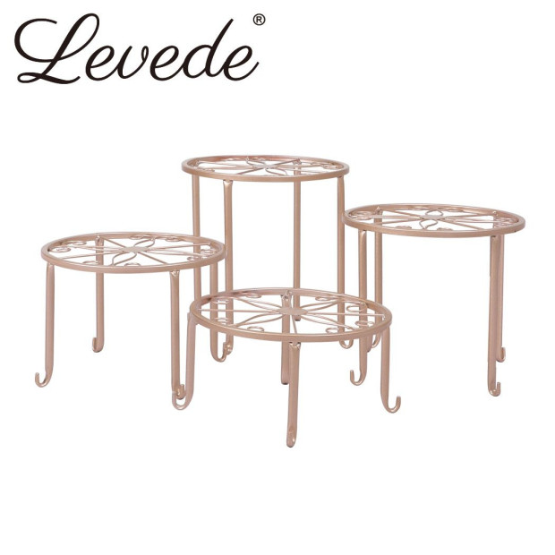 4 x Metal Plant Stand Outdoor Indoor Garden Decor Flower Pot Rack Iron