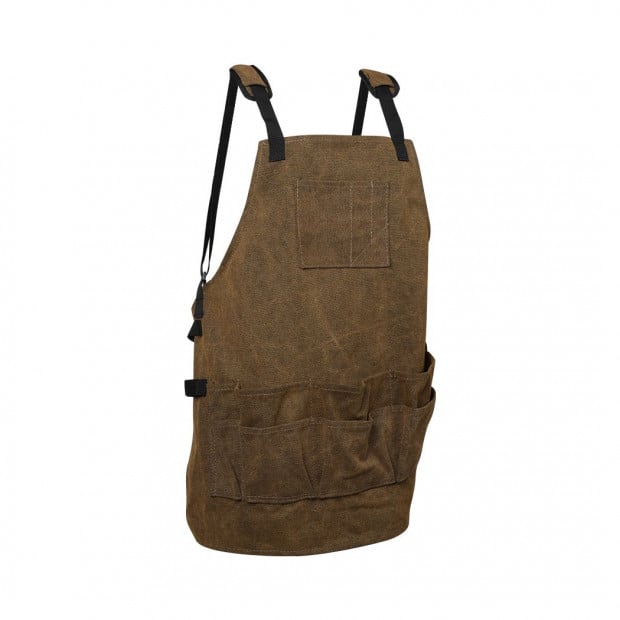 Waxed Canvas Tool Apron Adjustable Workshop Chef Waterproof Wood Work