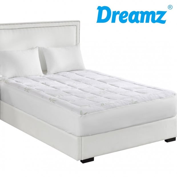 Bamboo Pillowtop Mattress Topper Protector Cover King Single