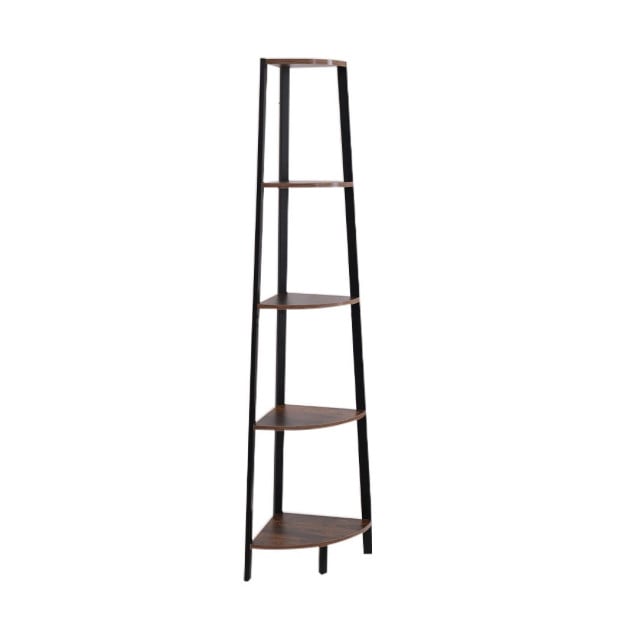 5 Tier Corner Shelf Industrial Ladder Wooden Storage Display Rack