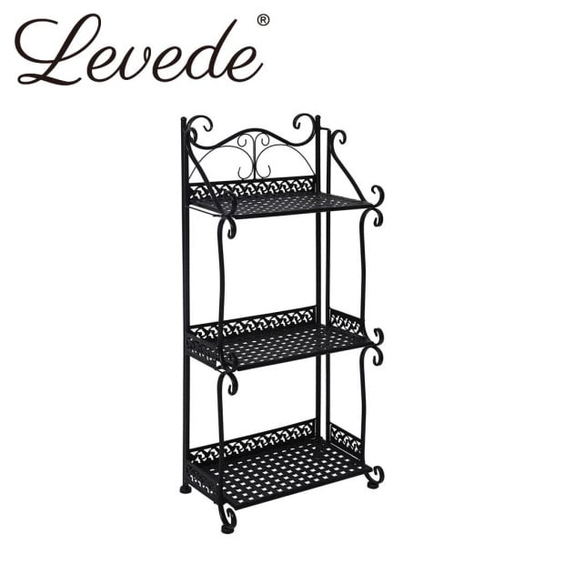 Plant Stand 3 Tiers Outdoor Indoor Metal Flower Pots Rack Garden Shelf 33cm x 20cm x 64cm