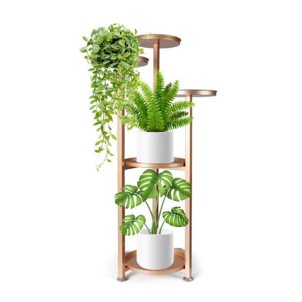 Plant Stand Outdoor Indoor Flower Pots Rack Garden Shelf Black 120CM