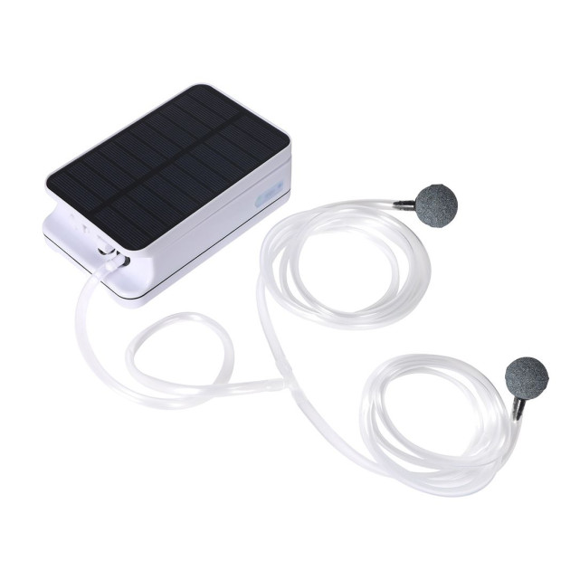 Solar Oxygenator Air Pump Powered Pool Water Pond Outdoor Oxygen Tank