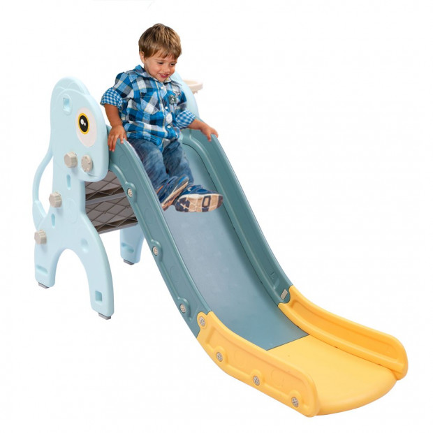 Kids Slide 135cm Long Activity Center Toddlers Play Blue