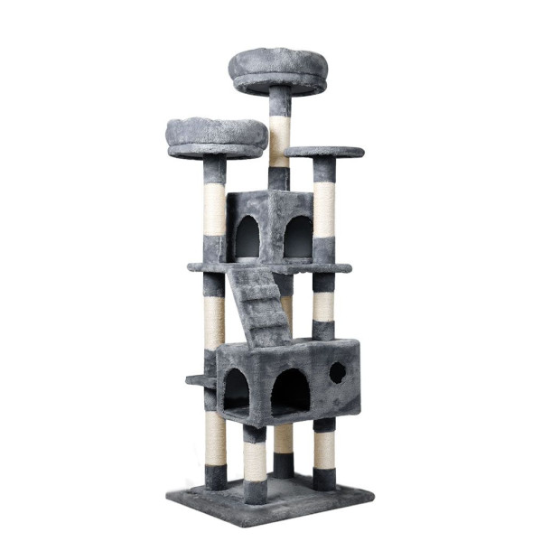 Cat Trees Scratching Post For Large Cats Tower House Grey 140cm