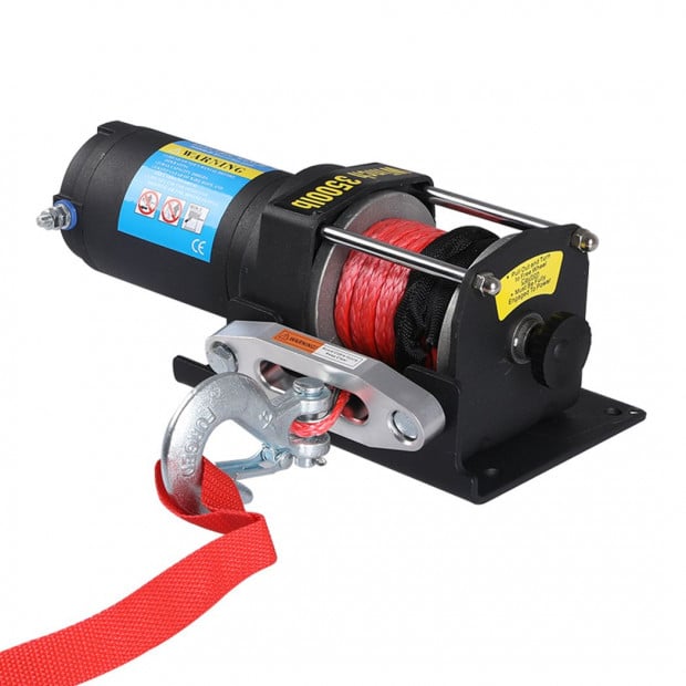 Electric Winch 3500LBS/1590KGS Wireless Control 12V Synthetic Rope Image 2