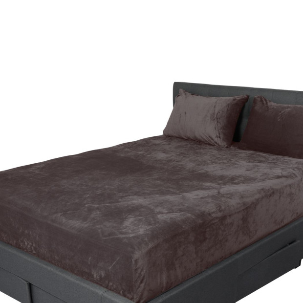 Bedding Set Ultrasoft Fitted Bed Sheet with Pillowcases Mink Queen Image 2