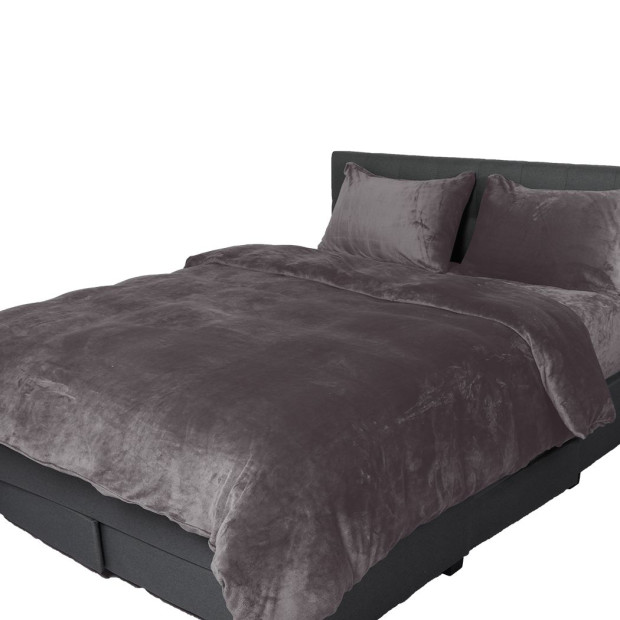 Luxury Flannel Quilt Cover with Pillowcase Silver Grey Super King Image 2