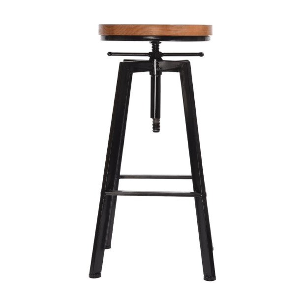 Industrial Bar Stools Kitchen Stool Wooden Barstools Swivel Vintage Image 2