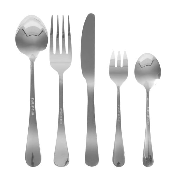 30pcs Cutlery Set Knife Fork Spoon Tableware Glossy Stainless Steel Image 4
